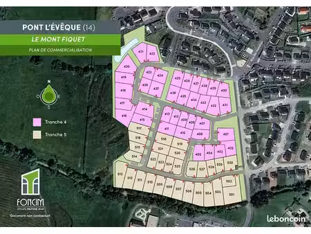 terrain 473 m² pont l eveque