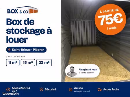 location box stockage garde-meuble - 75/mois près de saint-brieuc