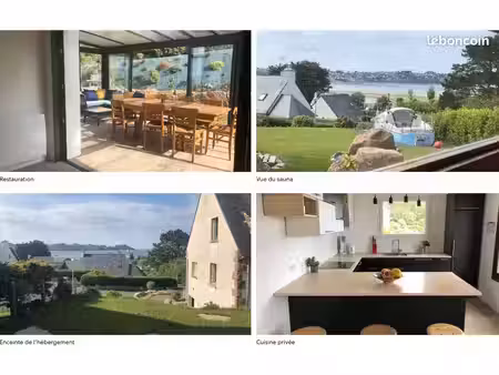 maison meublée cdd avec vue mer  louannec (22)  5 chambres  déc. 2026 à mars 2027