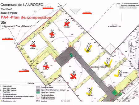 terrain viabilisés lotissement familial 800 à 1400 m2 lanrodec
