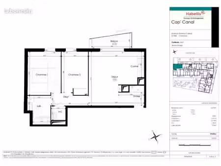 appartement 3 pièces 60 m²