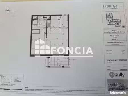 studio 1 pièce 36 m²