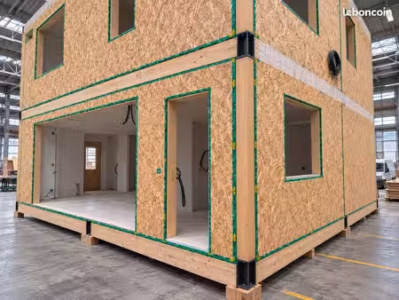 maison t4 préfabriquée à ossature bois 96 m² modulaire à finir
