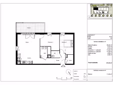 toulouse (31100) – t3 récent de 67 m² avec balcon  clim et parking sous-sol – dpe a
