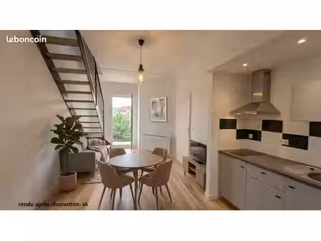 t2 duplex rénové à neuf – 34m² carrez – combles en cours d'aménagement – idéal étudiant  p