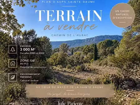 terrain à vendre plan d'aups sainte baume 3000m2 180 000€