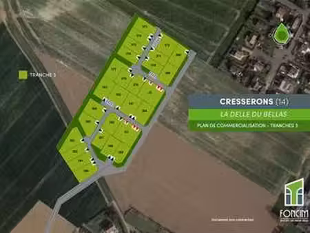 vente terrain à cresserons (14440) : à vendre / 582m² cresserons