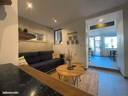 charmant t2 meublé avec jardin & terrasse – hyper-centre casteljaloux