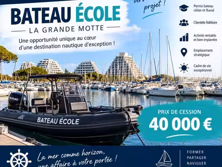 vente fond de commerce bateau école