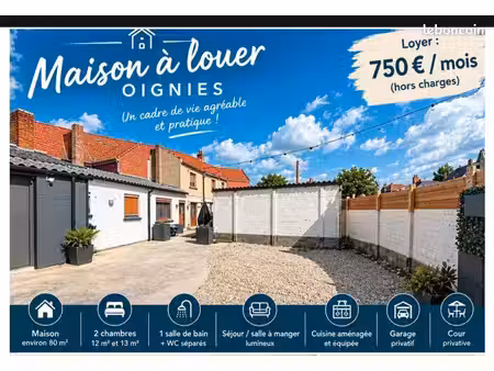 à louer maison oignies