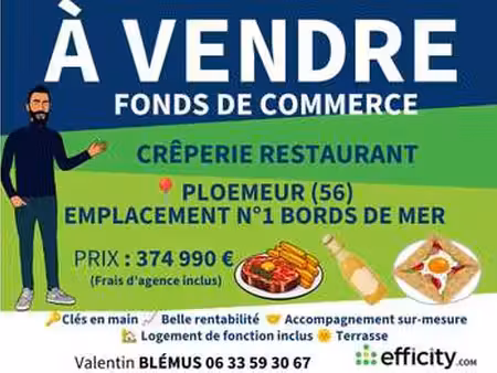 vente bureaux et commerces bord de mer à ploemeur lomener-kerroch-kerpape (56270) : à vend