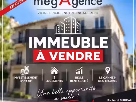 vente immeuble 0 pièces 190 m² à le cannet-des-maures (83340)  525 000 €