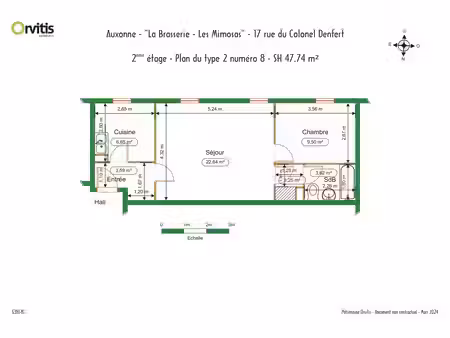 à louer - appartement t2 à auxonne