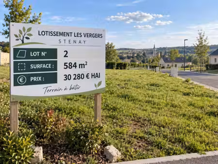 stenay 55700 terrain à bâtir viabilisé 584 m² lot n° 2 | lotissement les vergers | 30 280 
