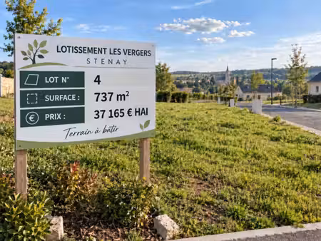 stenay 55700 terrain à bâtir viabilisé 737 m² lot n° 4 | lotissement les vergers | 37 165 