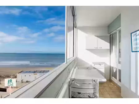studio meuble vue océan au bord de la plage avec parking