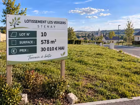 stenay 55700 terrain à bâtir viabilisé 578 m² lot n° 10 | lotissement les vergers | 30 010