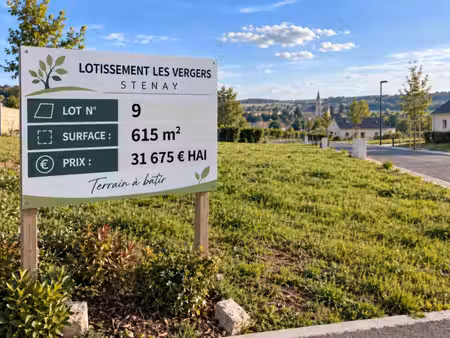 stenay 55700 terrain à bâtir viabilisé 615 m² lot n° 9 | lotissement les vergers | 31 675 