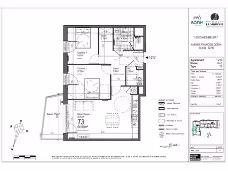 location appartement 3 pièces 65 m² à cucq (62780)  837 €