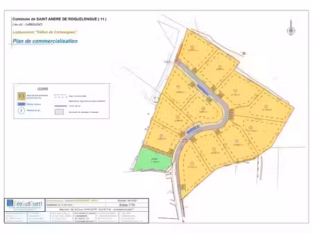 vente terrain à batir à saint-andré-de-roquelongue (11200)  110 000 €