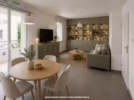 le plessis trevise - appartement 2 pièces de 43.42 m2 - balcon - parking double