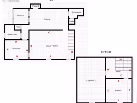 maison mitoyenne t4 (107 m²) avec grand jardin (800 m²)  véranda & garage — quédillac (gar