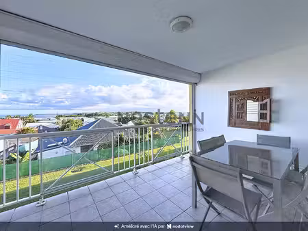 appartement t3 meublé à louer avec vue mer exceptionnelle à moudong baie-mahault
