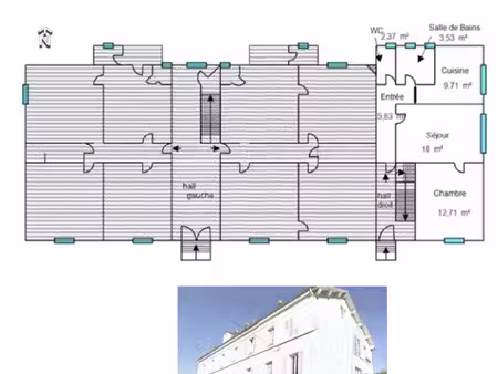 vente : lons-le-saunier (39 jura)  à vendre appartement type 2 de 52.15 m²