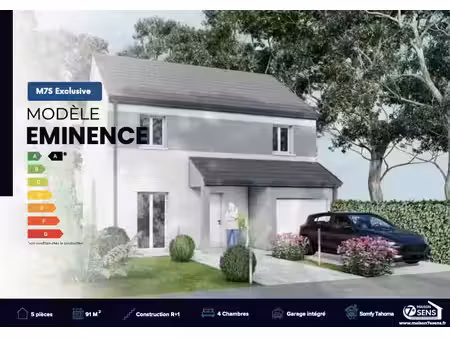 vente maison neuve 5 pièces 91 m² à villeneuve-la-guyard (89340)  213 821 €