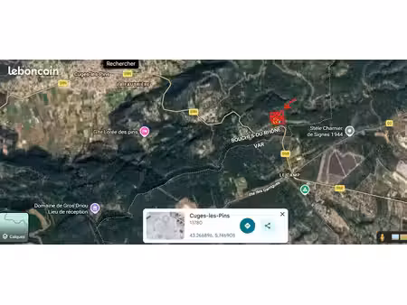 vends terrain non constrructible cuges les pins 13780