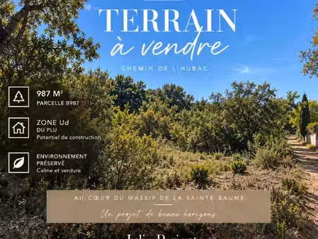 terrain à vendre plan d'aups sainte baume 987m2 60 000€