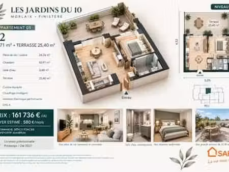vente appartement 2 pièces à morlaix (29600) : à vendre 2 pièces / 39m² morlaix