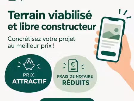 terrains constructibles viabilisés de 642 m² à 1459 m²