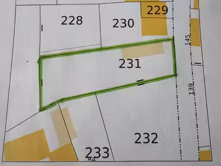 vente terrain à bâtir 285 m²