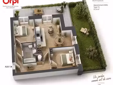 vente appartement 3 pièces 57 m² à montgeron (91230)  315 000 €