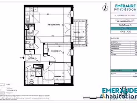 vente appartement 3 pièces à saint-malo (35400) : à vendre 3 pièces / 74m² saint-malo