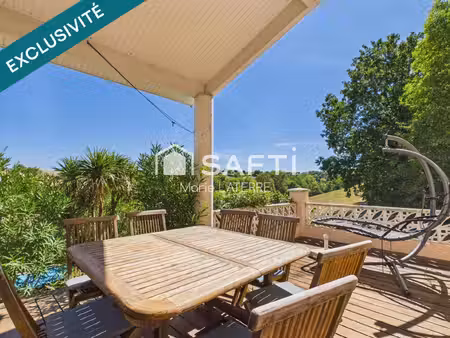 pompertuzat – maison familiale avec piscine  au calme et vue dégagée à 10 mn à pied des éc