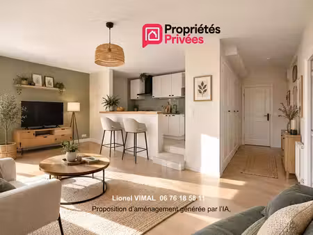 appartement 2 pièces 44 m2 avec balcon  jardin