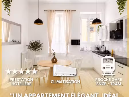 appartement 2 chambres i bail mobilité (1 à 6 mois) i coeur de nice (gare/tramway)