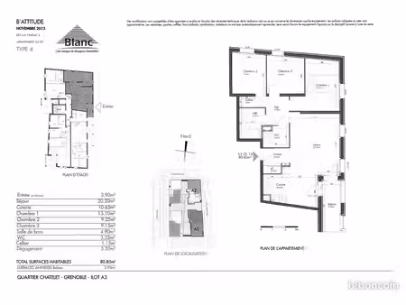 appartement 4 pièces 81 m²