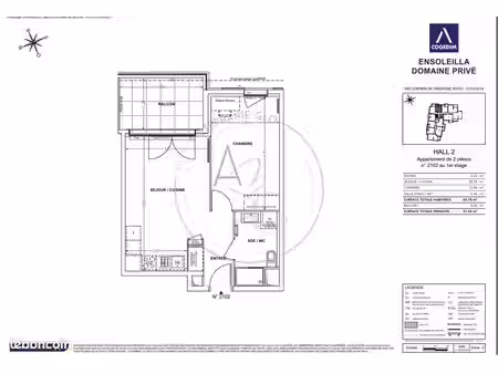 appartement 2 pièces 43 m²