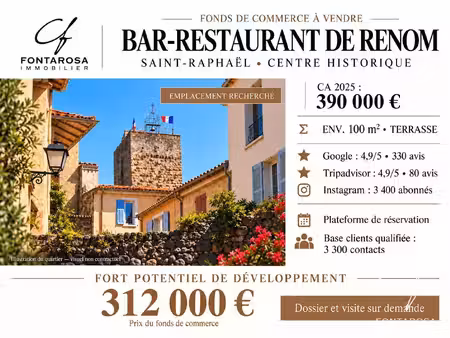 bar-restaurant connu – saint-raphaël centre