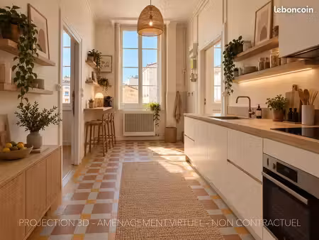 croix-rousse - t3 73 m² à rafraîchir - calme & beaux volumes