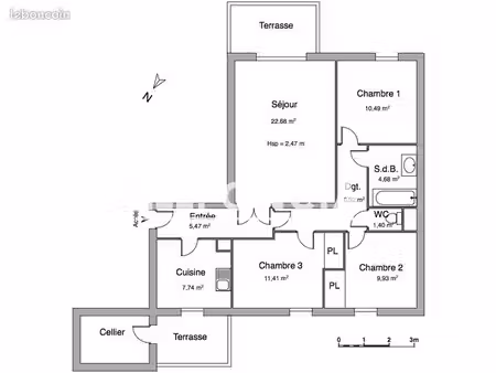 appartement 4 pièces 80.12m² à louer 1250 - hyeres 83400