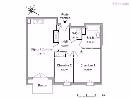 appartement meublé 3 pièces 53.86m² à louer 890 - la seyne sur mer 83500