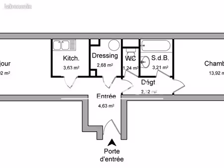 appartement 2 pièces 46.89m² à louer 667.47 - marseille 13010