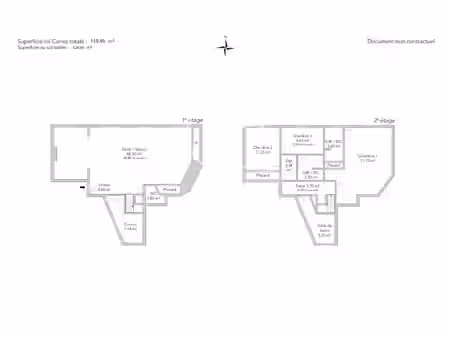 paris 17e - église des batignolles - duplex - 5 pièces - 119 49m² carrez - 124 04m² au sol