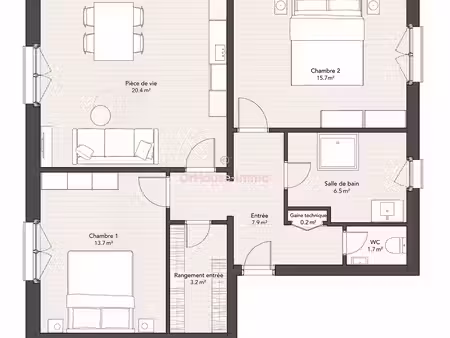 bel appartement de 68 m² - 2 chambres - nantes  jardin des plantes