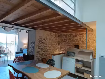 appartement t2bis   style loft   pierre bois feronnerie
