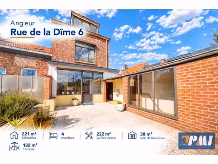 ? maison d’habitation avec atelier – 4 chambres – terrasse